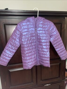Lands’ End Lightweight Purple Puffer Jacket with hood for Kids